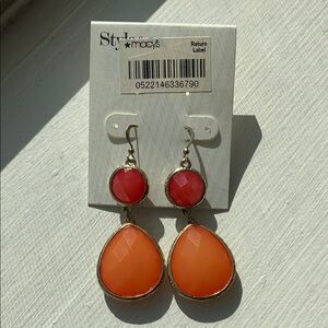 Macy's Orange and Red Drop Earrings